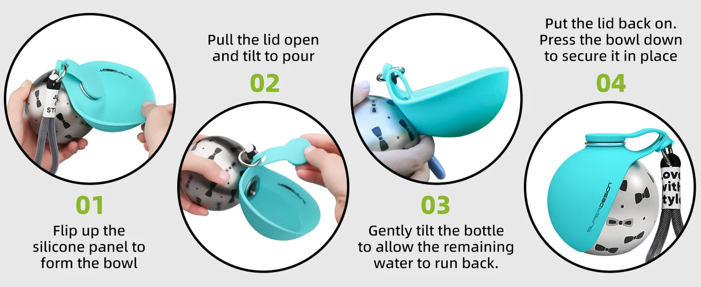 2-in-1 Tragbare Hundewasserflasche